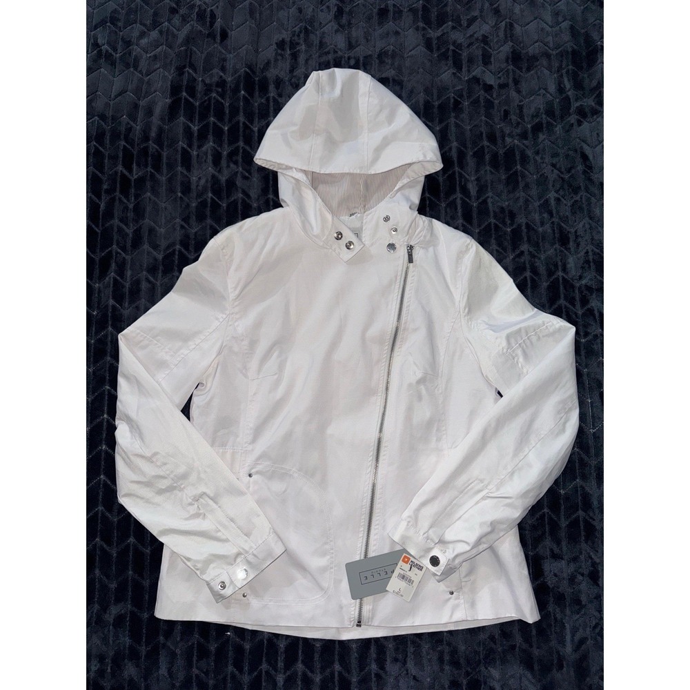 Wilsons Pelle Studio Women Jacket White Full‎ Zip Size L NWT